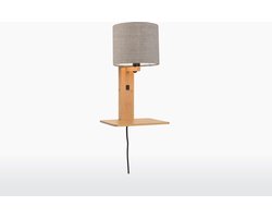 GOOD&MOJO Wandlamp Andes - Bamboe/Taupe - 19x24x36cm - Binnen Scandinavisch,Bohemian