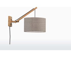 GOOD&MOJO Wandlamp Andes - Bamboe/Taupe - 50x32x45cm - Binnen Scandinavisch,Bohemian