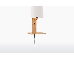 GOOD&MOJO Wandlamp Andes - Bamboe/Wit - 19x24x36cm - Binnen Scandinavisch,Bohemian