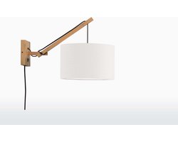 GOOD&MOJO Wandlamp Andes - Bamboe/Wit - 50x32x45cm - Binnen Scandinavisch,Bohemian