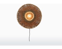 GOOD&MOJO Wandlamp Bali - Bamboe/Zwart - Ø44cm - Binnen Scandinavisch,Bohemian