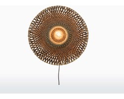 GOOD&MOJO Wandlamp Bali - Bamboe/Zwart - Ø60cm - Binnen Scandinavisch,Bohemian