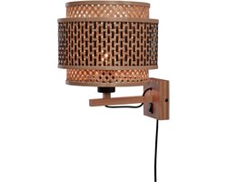 GOOD&MOJO Wandlamp Bhutan - Bamboe - Ø25cm - Binnen Bohemian