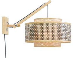 GOOD&MOJO Wandlamp Bhutan - Bamboe/Zwart - 57x50x50cm - Binnen Scandinavisch,Bohemian