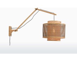 GOOD&MOJO Wandlamp Bhutan - Bamboe/Zwart - 90x40x55cm - Binnen Scandinavisch,Bohemian