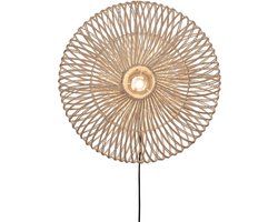 GOOD&MOJO Wandlamp Zanzibar - Rotan Wit - Ø55cm - Binnen Modern