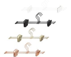 Goods Berlin GARD, 360° draaibare multifunctionele kledingstang, metaal, garderobehaken, draaibare haak, kapstok voor rokken en kleerhangers, 6 stuks, goud