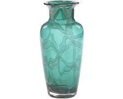 Goodwill - Glazen vaas met patroon - groen - 30 cm
