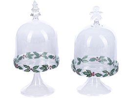 Goodwill Stolp Hulsttak Kerstboom of Gingerbread pop helderglas Glas Goud 18 cm Let op Prijs per Stuk