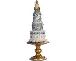 Goodwill Taart op Serveer Tray Glas Blauw-Goud H 35 cm