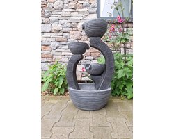 Goodyz - Waterval - Fontein - Waterornament - 80cm hoog - met 3 schalen - inclusief pomp en verlichting
