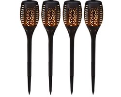 Goodz4All Solar Tuinlampen Fakkel – Set van 4 Stuks – Warm Licht LED – Sfeerverlichting op Zonne-energie – Waterdicht – Tuinpadlampen – 51,5 cm Hoog