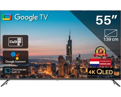 Google Smart TV | TeeView QLED TV 55 inch | 4K Ultra HD | Frameless Design | in Eindhoven geassembleerd | TeeView TV55QQG-EU