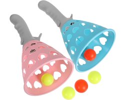 Gooi en Vang Bal Spel Set – Voor Kinderen en Volwassenen – Indoor en Outdoor – Verbetert Hand-Oog Coördinatie – Draagbaar – 24 x 13,2 x 13,2 cm – 1 Set – Meerkleurig