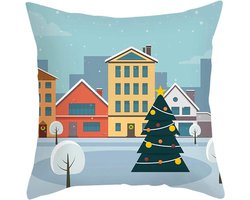 Gooi kussens - Kerst decoratie - Huis versieren - Verborgen ritssluiting - 45x45 cm - Blauw grijs