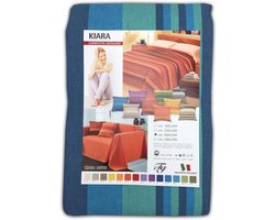 Gooi Sprei - Bankovertrek Plaid - Beschermhoes Meubels - 100% Puur Katoen - 260x260 cm - Blauw