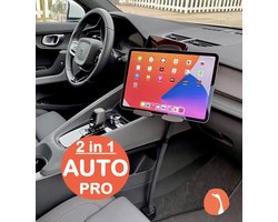 GOOS-E Tablet houder auto + Telefoonhouder auto PRO (6-14 inch) – iPad houder auto – tablethouder - voorin + achterin - Sterk & Flexibel - NL design