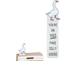 Goose Bladwijzer van roestvrij staal, grappige gans-bladwijzer, praktische leesaccessoire, cadeau voor boekenliefhebbers