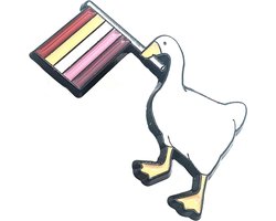 Goose LGBT Lesbische trots vlag kwaad meme-spel grappige metalen pin badge LGBTQ+, Metaal