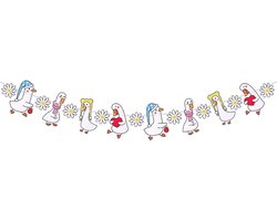 Goose Verjaardagslint, Margriet Bloem Gans Boerderij Dier Thema Hangende Streamer Banner Decor voor Baby Bruiloft Douche Boerderij Lente Zomer Feest Decoraties, Montage Nodig