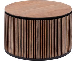Goossens Adel Salontafel - Hout - 60 x 35 x 60 cm - Rond - bruin
