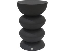 Goossens Alva Bijzettafel - Metaal - 31 x 47 x 31 cm - Rond - zwart