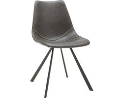Goossens antraciete Eetkamerstoel Point