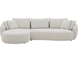 Goossens Ava Hoekbank - Stof - Beige - 334 x 83 x 175 cm - Links