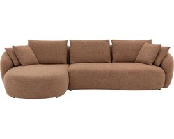 Goossens Ava Hoekbank - Stof - Rood - 334 x 83 x 175 cm - Links