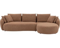 Goossens Ava Hoekbank - Stof - Rood - 334 x 83 x 175 cm - Rechts