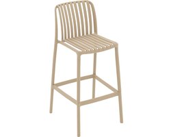 Goossens Barstoel Lygeke - Kunststof - bruin - 50 x 103 x 54 cm - Barstoel - zonder kussen