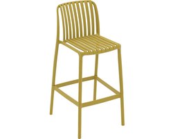 Goossens Barstoel Lygeke - Kunststof - geel - 50 x 103 x 54 cm - Barstoel - zonder kussen