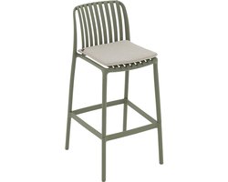Goossens Barstoel Lygeke - Kunststof - groen - 50 x 103 x 54 cm - Barstoel - inclusief kussen