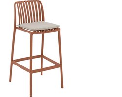 Goossens Barstoel Lygeke - Kunststof - oranje - 50 x 103 x 54 cm - Barstoel - inclusief kussen