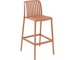 Goossens Barstoel Lygeke - Kunststof - oranje - 50 x 103 x 54 cm - Barstoel - zonder kussen