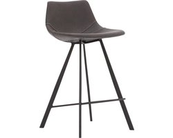 Goossens Barstoel Point - Zonder Armleuning - Kunstleer - Grijs