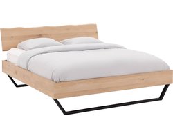 Goossens Bedframe Slade, Bedframe 180 x 200 cm hoofdbord organisch Hout Naturel eiken