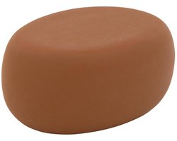 Goossens Bijzettafel Pebble - Beton - bruin - 65 x 31 x 49 cm