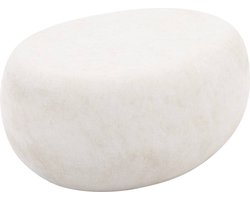 Goossens Bijzettafel Pebble - Beton - wit - 65 x 31 x 49 cm