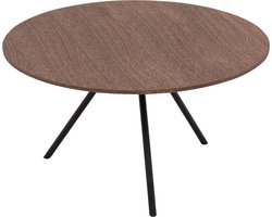 Goossens Bo Salontafel - Hout - 60 x 36 x 60 cm - Rond - donker bruin