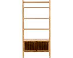 Goossens Boekenkast Soho, 2 Deuren, 4 Open Vakken - Hout Blank