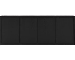 Goossens Dressoir Barcelona, 4 Deuren - Hout Zwart