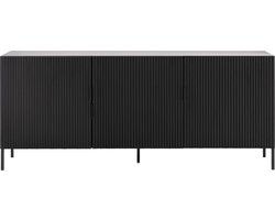 Goossens Dressoir Dodici, 3 Deuren - Hout Zwart