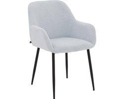 Goossens Eetkamerstoel Anne - Met Armleuning - Stof - Blauw