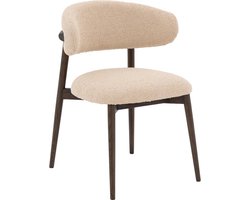 Goossens Eetkamerstoel Diede - Zonder Armleuning - Stof - Beige