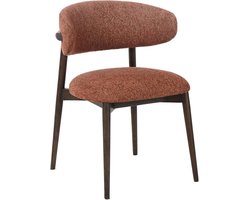 Goossens Eetkamerstoel Diede - Zonder Armleuning - Stof - Bruin