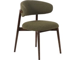 Goossens Eetkamerstoel Diede - Zonder Armleuning - Stof - Groen