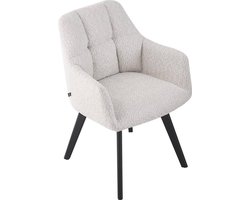 Goossens Eetkamerstoel Mara - Met Armleuning - Stof - Beige