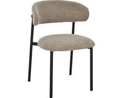 Goossens Eetkamerstoel Siem - Zonder Armleuning - Stof - Bruin