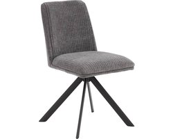 Goossens Eetkamerstoel Ysmay - Zonder Armleuning - Stof - Grijs